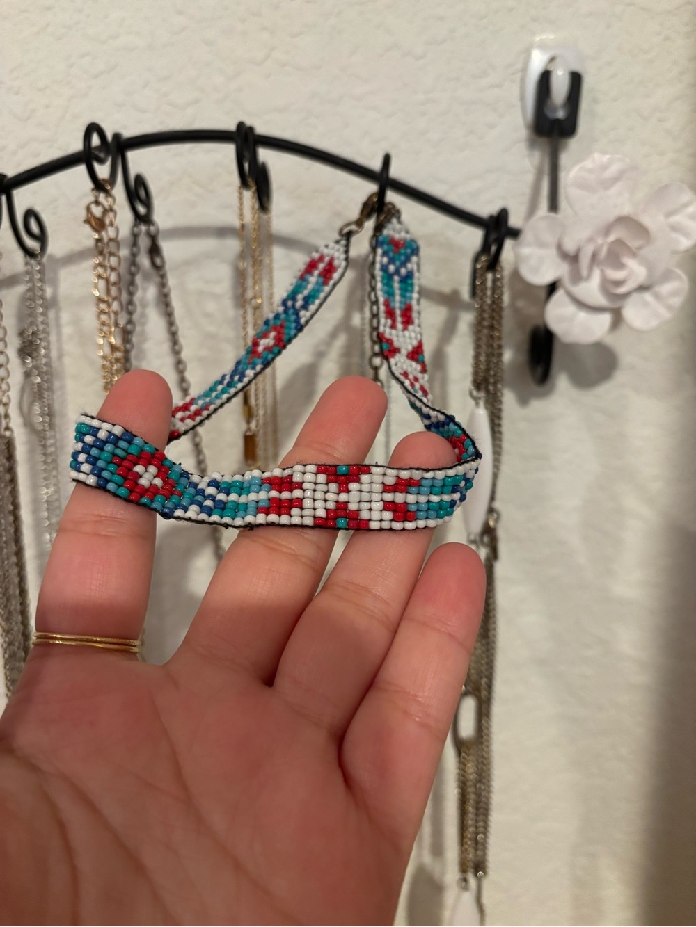 Blue Red White Choker Necklace
